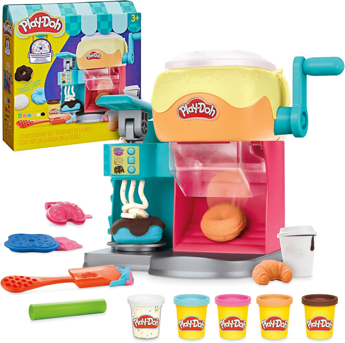 INCOMPLETO-Play-Doh Donut Drop Shop Set de Juego | Juguete de Comida de Plastilina | Manualidades para Ninos | Regalo de Pascua para Ninos de 3 Anos en Adelante