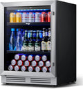 Refrigerador de bebidas Yeego - Mini refrigerador de 24 pulgadas con capacidad para 180 latas y puerta de cristal