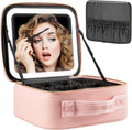 Extrei Gent Maletin de Maquillaje de Viaje con Espejo y Luz LED | 3 Niveles de Brillo Bolsa Cosmetica Grande Impermeable Regalo Mujer ( articulo viene como se muestra en la segunda imagen )