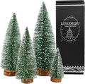 Árbol de Navidad en miniatura de escritorio para árbol de Navidad, decoración de árbol de Navidad (verde, 4 unidades)