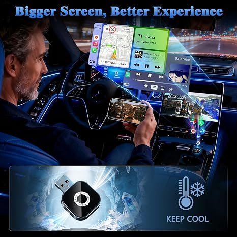 Adaptador Inalámbrico CarPlay LOKIPILEY 4-en-1 – Apple CarPlay, Android Auto, AirPlay y MirrorLink con Type-C