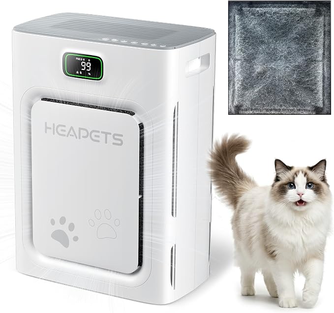 Purificador de aire para mascotas para el hogar, habitación grande, 2500 pies cuadrados, filtro lavable HEPA H13 de doble cara, filtro de aire para pelo de mascotas, caspa, olor, alergias, polvo, humo