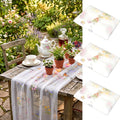 Lounsweer Juego de 3 caminos de mesa con diseño de flores silvestres, 3 m (29 x 120 pulgadas), bordado blanco, encaje de tul, ideal para bodas, baby showers, fiestas y decoración de mesas.