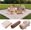 Alfombra extragrande 2 en 1 Genovega, manta de picnic para exteriores, impermeable, tejida, estilo bohemio, toalla de playa gigante, accesorios esenciales de viaje para yoga, parque, patio, césped, jardín, festival de música, concierto. Imprescindible.