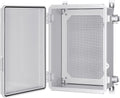 Gratury Junction Box, IP67 Waterproof Plastic Enclosure for Electrical Project, Hinged Grey Cover, Includes Mounting Plate and Wall Bracket (Grey Cover, 14.6"×10.6"×5.9")