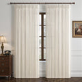 Cortinas semitransparentes de lino natural para habitación infantil, 239 cm de largo, juego de 2 paneles, tela abedul con memoria, pliegues pellizcados, filtrantes de luz, 239-244 cm de largo, cortinas para ventanas de habitaciones infantiles con ganchos