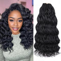 Leeven Cabello de ganchillo pre-bucleado de 14 pulgadas con ondas oceánicas, 8 paquetes, negro, corto, rizado, trenzas bohemias oceánicas, trenzas sintéticas pre-retorcidas de ganchillo con ondas profundas para mujeres