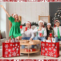 Set 2 Bolsas de Regalo Navideñas Iridiscentes PerKoop – Extra Grandes 20x16", Holográficas con Copos de Nieve, Reutilizables