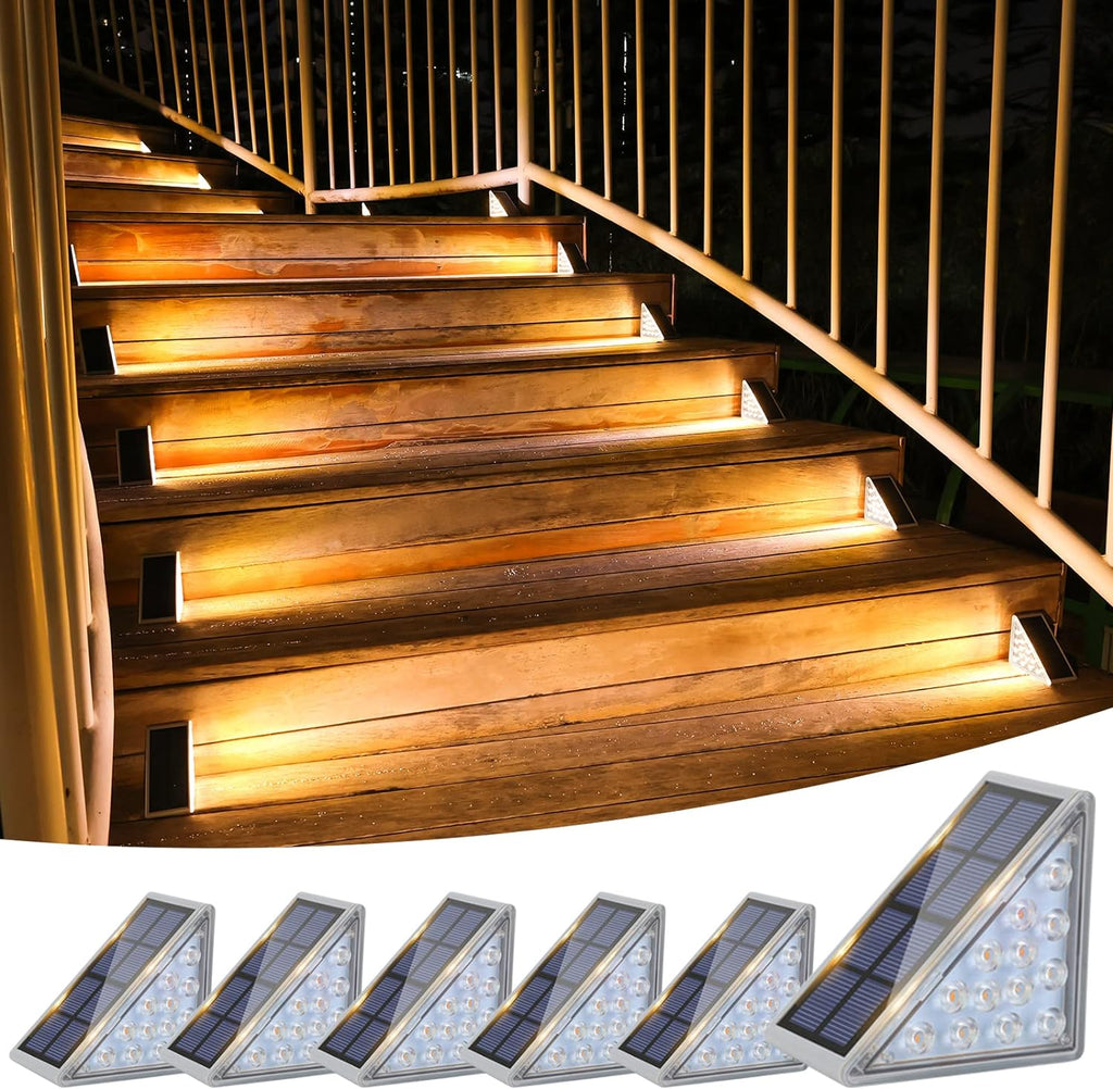 Luces Solares LED para Escaleras IP67 | Set de 6 Unidades VOLISUN 3000K