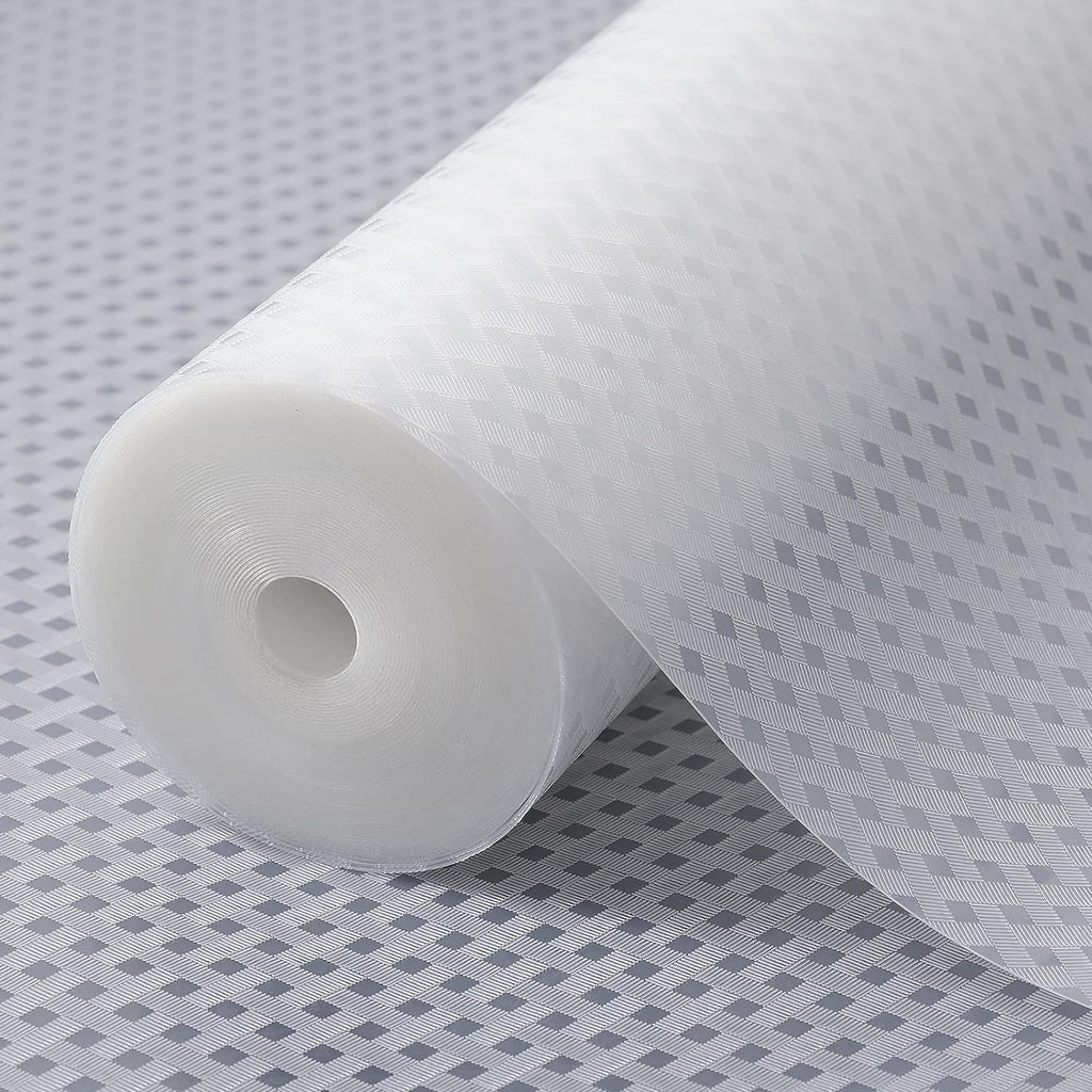 Forros para Estantes de Cocina y Refrigerador | Impermeables Antideslizantes de EVA, No Adhesivos (11.8 x 236.2 Pulgadas x 2 Rollos) ( ARTICULO VIENE COMO SE OBSERVA EN LA SEGUNDA IMAGEN )