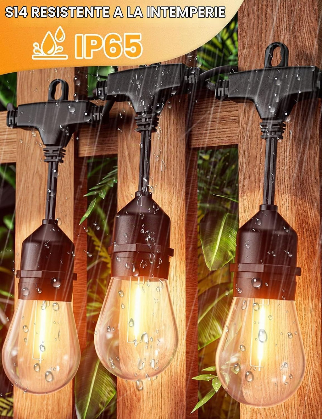 Svater Cadena de luces LED para exteriores de 24 pies