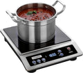 Placa de inducción ChangBERT, cocina portátil de calidad comercial, gran resistencia calefactora de 8", quemador de encimera de acero inoxidable de primera calidad con certificación NSF, temporizador de 10 horas, potente placa calefactora profesional de