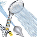 FASDUNT Regadera de Ducha con Ducha de Mano | Alta Presión 8 Modos con Filtro | Manguera de Acero Inoxidable de 80 Pulgadas y Soporte Ajustable | Cromo