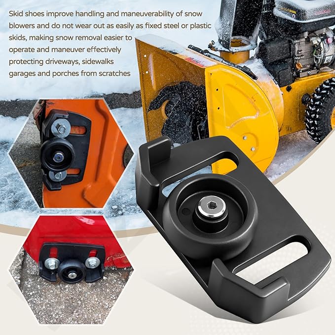 2 ruedas universales 490-241-0038 para Craftsman MTD Cub Cadet y la mayoría de quitanieves de 2 y 3 etapas, zapatos universales para quitanieves