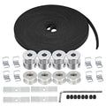 7 RESORTES FALTANTES. Zeelo Kit Correa de Distribucion GT2 5M 6mm + 4 Poleas 20 Dientes + 4 Tensores + 8 Resortes + 4 Abrazaderas con Llave Allen | para Impresora 3D