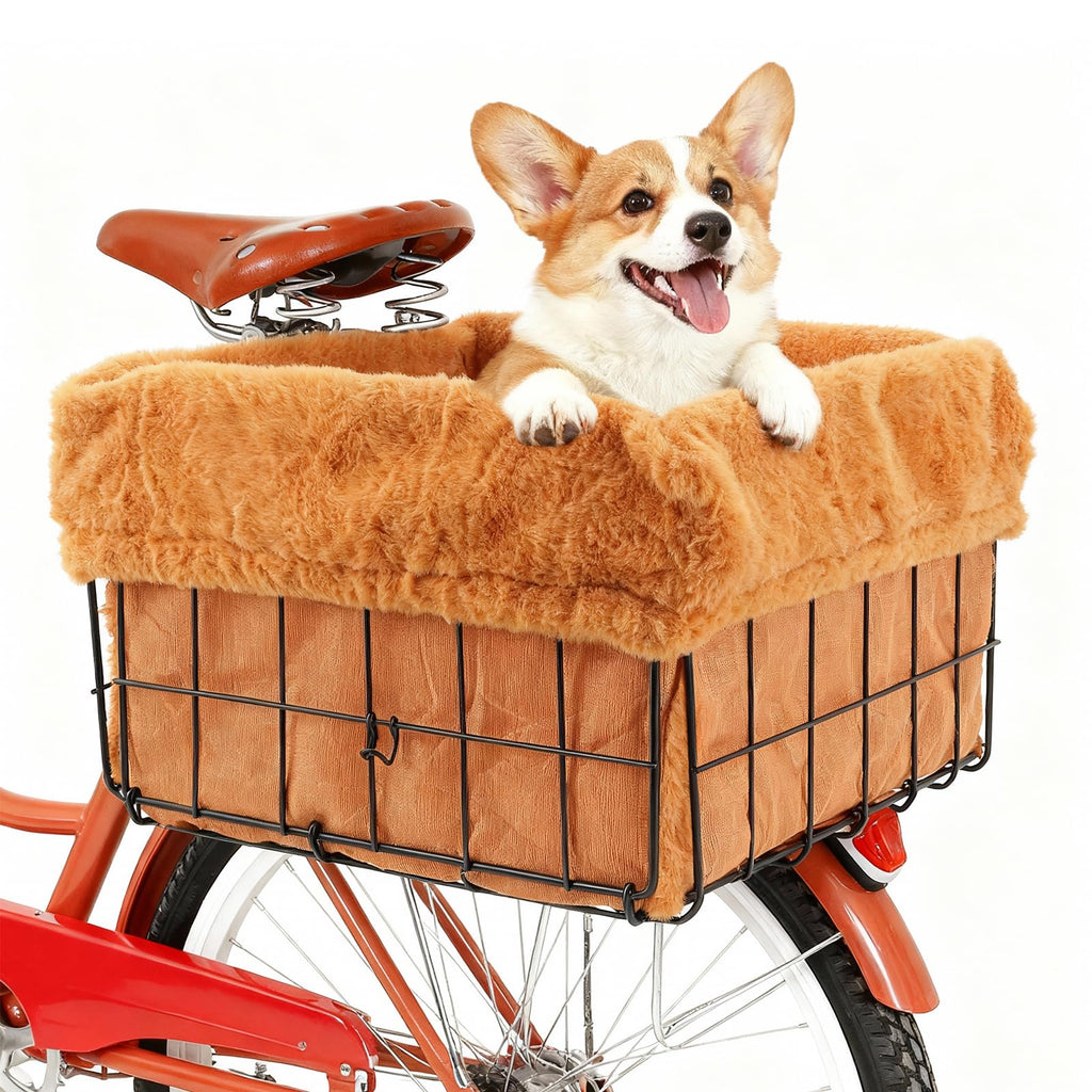 Gilprop 2 piezas de forro para cesta de bicicleta para perros. Funda para cesta de bicicleta para mascotas, suave y cálida con exterior de lona resistente. Regalo ideal para amantes de las mascotas. Fácil de instalar