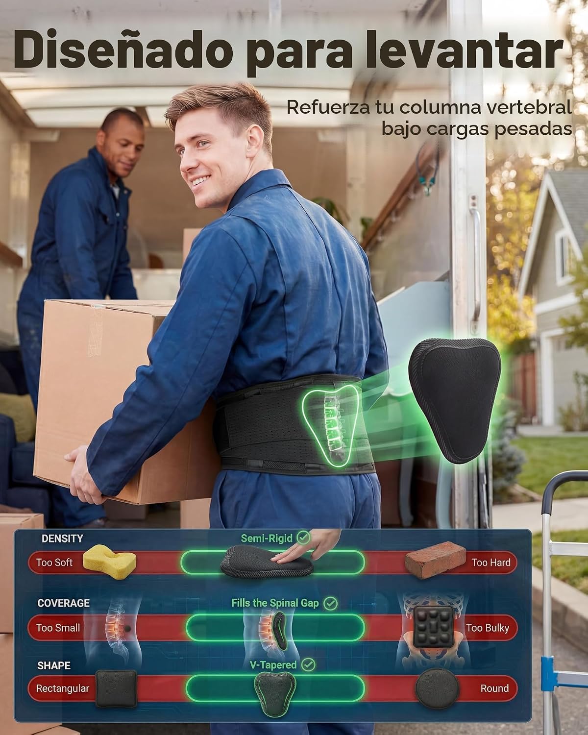 Sparthos Soporte de espalda para dolor de espalda baja – Alivio inmediato de ciática, hernia de disco, escoliosis – Diseño transpirable + almohadilla de soporte lumbar – Para hombres y mujeres