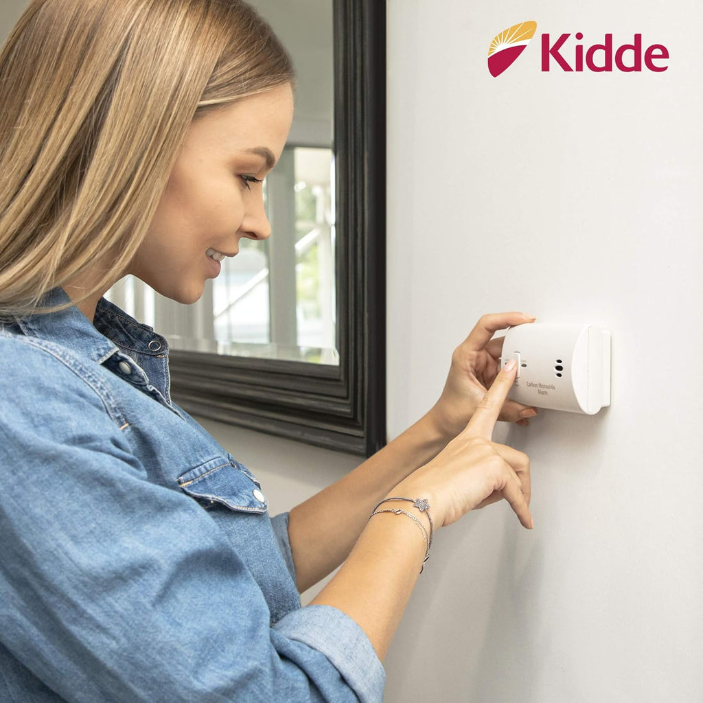 Kidde - Detector de monóxido de carbono, alarma de CO alimentada por batería con LEDs, botón de prueba y reinicio, indicador de batería baja, portátil