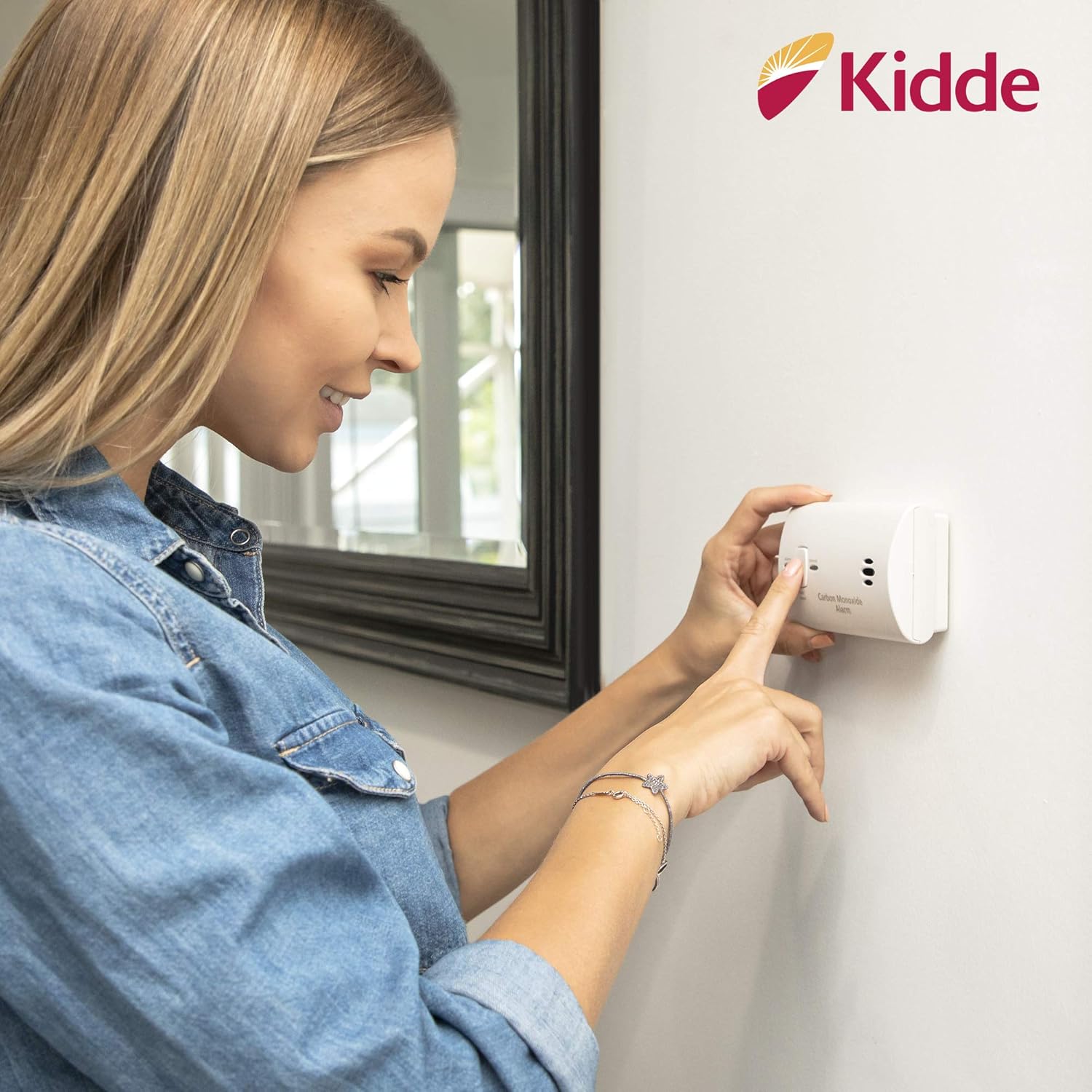 Kidde - Detector de monóxido de carbono, alarma de CO alimentada por batería con LEDs, botón de prueba y reinicio, indicador de batería baja, portátil