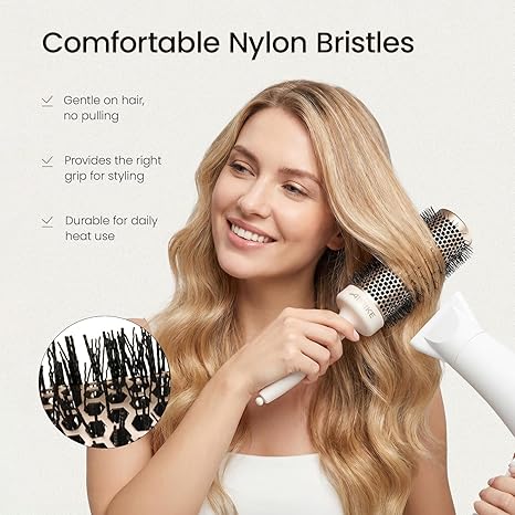 Cepillo redondo extralargo AIMIKE NaturaVol PLUS para secado con secador, cepillo redondo de 2,1" (3" de diámetro total) para cabello largo y grueso, tecnología cerámica térmica nano para un secado más rápido, aporta volumen y brillo.
