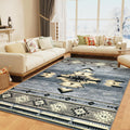 Alfombras occidentales para sala de estar, alfombra rústica antideslizante para dormitorio, comedor y cocina, alfombras lavables y estéticas para decoración del hogar, 1,5 m x 2,1 m, gris 
