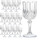 Copas de Vino Plástico HTTBEIZI 7 oz | Vintage Reutilizables Irrompibles | Agua Champán Bodas Fiestas | Transparentes | 24 Unidades