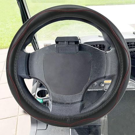 Fundas universales para volante de carrito de golf, de 13.5 a 14 pulgadas, para Yamaha, EZGO TXT y RXV, Club Car DS & Precedent, de cuero, cómodas, antideslizantes, resistentes al desgaste