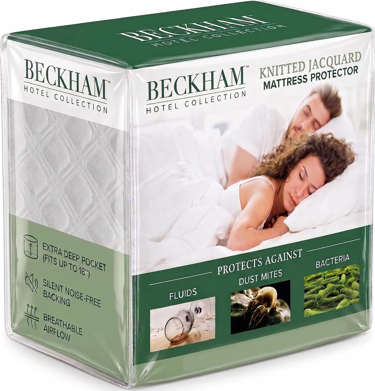 Protector de Colchón Beckham Hotel Collection Queen – Viscosa Grado Hotel, Impermeable Silencioso que Preserva la Sensación del Colchón