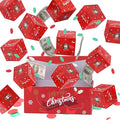 Caja sorpresa de dinero, regalo de Navidad con explosión de confeti para mujeres, hombres y niños