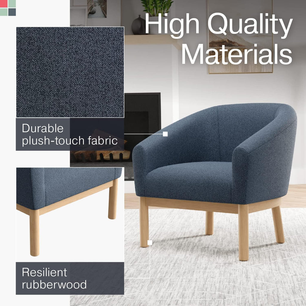 Silla Mid-Century Curva – Colección 2023 – Lujo y Comodidad con Patas de Madera Maciza y Tela Transpirable