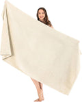 Toalla de Baño Jumbo de Algodón Turco 100% – Extra Grande 40x80 Pulgadas, Calidad Hotel de Lujo, Color Marfil | SALBAKOS