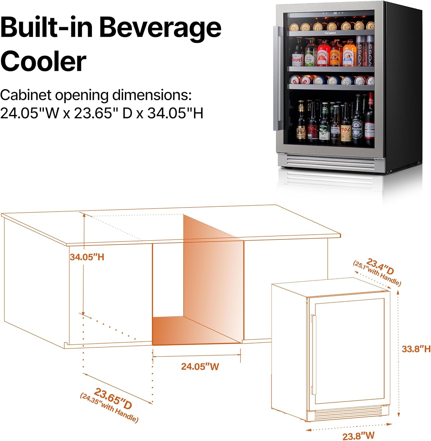 Refrigerador de bebidas Ca'Lefort de 24 pulgadas