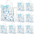 Motipuns 24 Bolsas de regalo de PVC transparente con asas y cinta, bolsas de plástico reutilizables para dulces y golosinas para fiestas de cumpleaños (Océano)