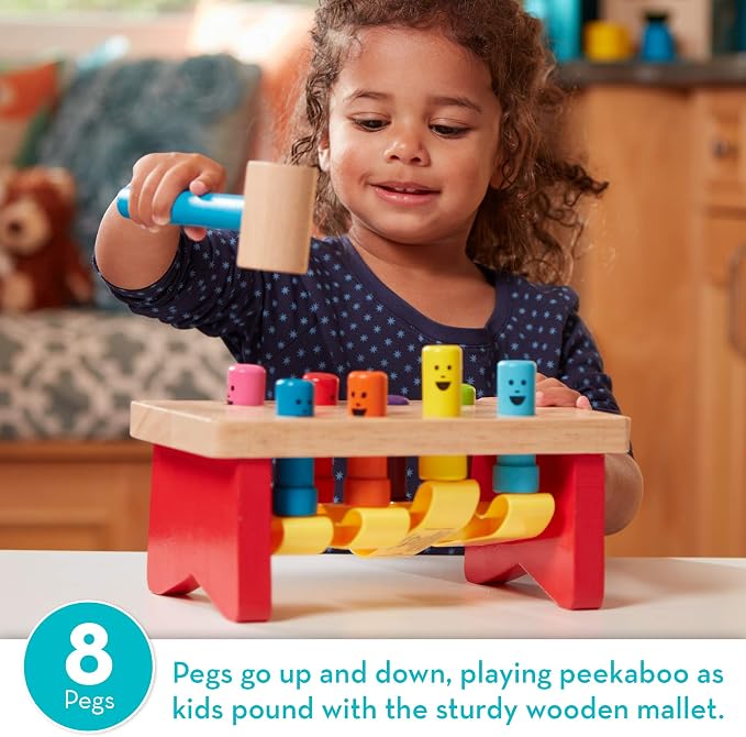 ⚠️ No Incluye el Martillo de Madera — Melissa & Doug Banco de Juguete de Madera de Lujo | Para Niños de 2 a 4 Años