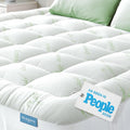 Cubrecolchón ultrasuave tamaño matrimonial Niagara Sleep Solution - Almohadilla de colchón de rayón derivada de bambú para aliviar el dolor de espalda - Refrescante natural para quienes sienten calor al dormir, color verde
