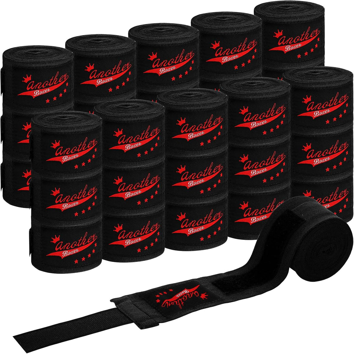 Lenwen 10 pares de vendas elásticas de 120 pulgadas para guantes de boxeo estilo mexicano, guantes interiores de boxeo, vendas para muñecas de Muay Thai y MMA para hombres, mujeres, jóvenes, kickboxing y entrenamiento de boxeo para principiantes (negro)