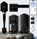 Cerradura Inteligente Veise VE027-H con Wi-Fi y Huella Digital — Control por App y Voz, Teclado Táctil, Auto-Bloqueo, Negro Mate