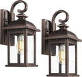Lámparas de Pared Exterior FEMILA (2 Pack) | Bronce Frotado en Aceite | 38cm | Con Vidrio Sembrado | Para Porche, Patio y Garaje | 4FD54B-2PK ORB