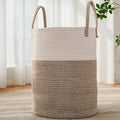 Canasta de Lavandería Tejida JMvicyroam 60L — Cuerda de Algodón, Decorativa, Para Sala, Cuarto de Bebé, Baño, Café
