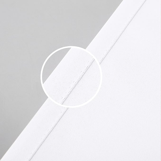 Paneles de cortinas para oscurecer la habitación, cortinas de color blanco puro, para tratamiento de ventana, con aislamiento térmico y ojales sólidos, para ahorro de energía
