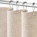 XOGUIBO Cortina de Baño de Lino Beige 183x190cm | Tela Boho Farmhouse Algodón Natural con Liner