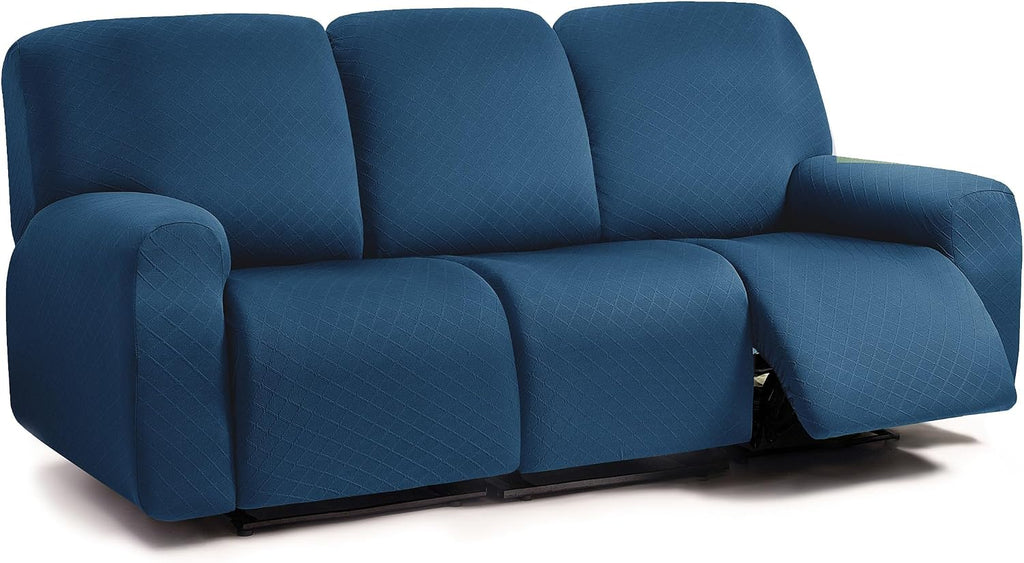Fundas elásticas ULTICOR de 8 piezas con diseño jacquard cuadrado para sofá reclinable