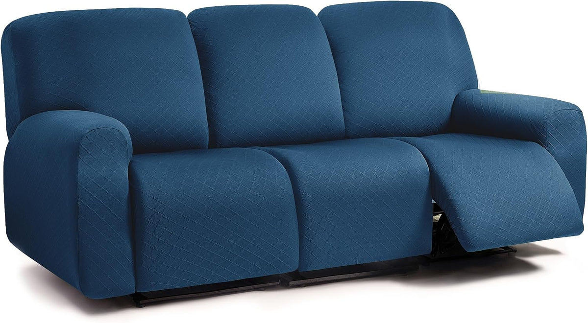 Fundas elásticas ULTICOR de 8 piezas con diseño jacquard cuadrado para sofá reclinable