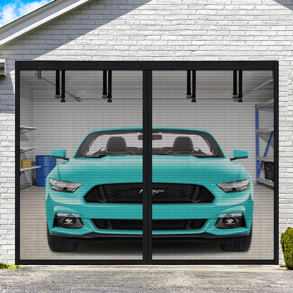 Mosquitera Magnética para Puerta de Garaje UUP 8x7 Pies – Fibra de Vidrio Resistente, Cierre Automático | Para Garaje 1 Carro, Patio, Porche y Exterior
