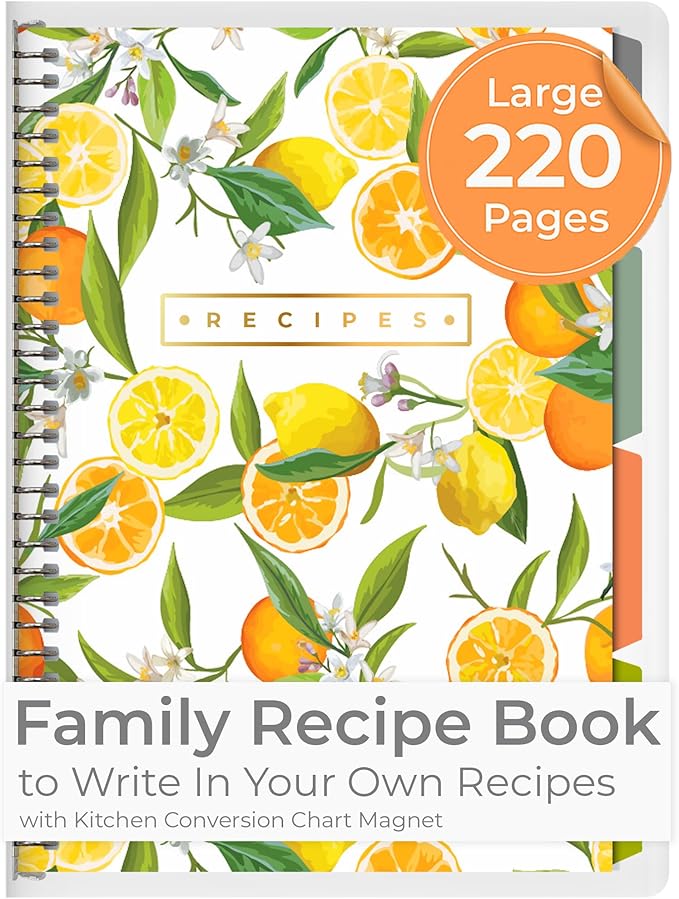 Libro de Recetas en Blanco SwiftCube – Carpeta 30 Anillos, 220 Recetas, 8 Divisores