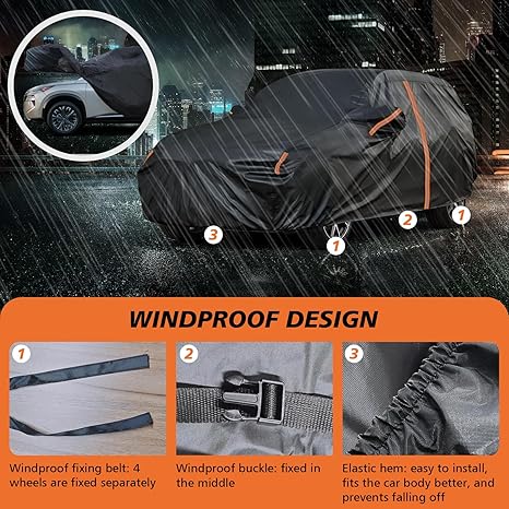 Cubierta para Nissan Rogue, cubierta personalizada Rogue 2014-2025, cubiertas impermeables de alta resistencia con cremallera en la puerta/tira reflectante, cubiertas exteriores completas
