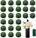 Tessco Set de 12 Mini Soportes de Espuma Floral Redonda | Espuma Verde con Alambre para Arreglos | Suministros para Mesa, Boda y Decoración de Botellas de Vino