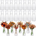 Mumufy 24 jarrones pequeños de plástico transparentes para flores, jarrones irrompibles para centros de mesa, bodas, decoración de mesas para el hogar y cenas formales (2,64 x 6,69 pulgadas)