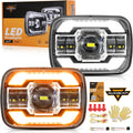 Faros LED 5x7 Auxbeam 12000LM con DRL y Luz de Giro | Compatible con Jeep Cherokee XJ, Wrangler YJ, Ford y Chevrolet