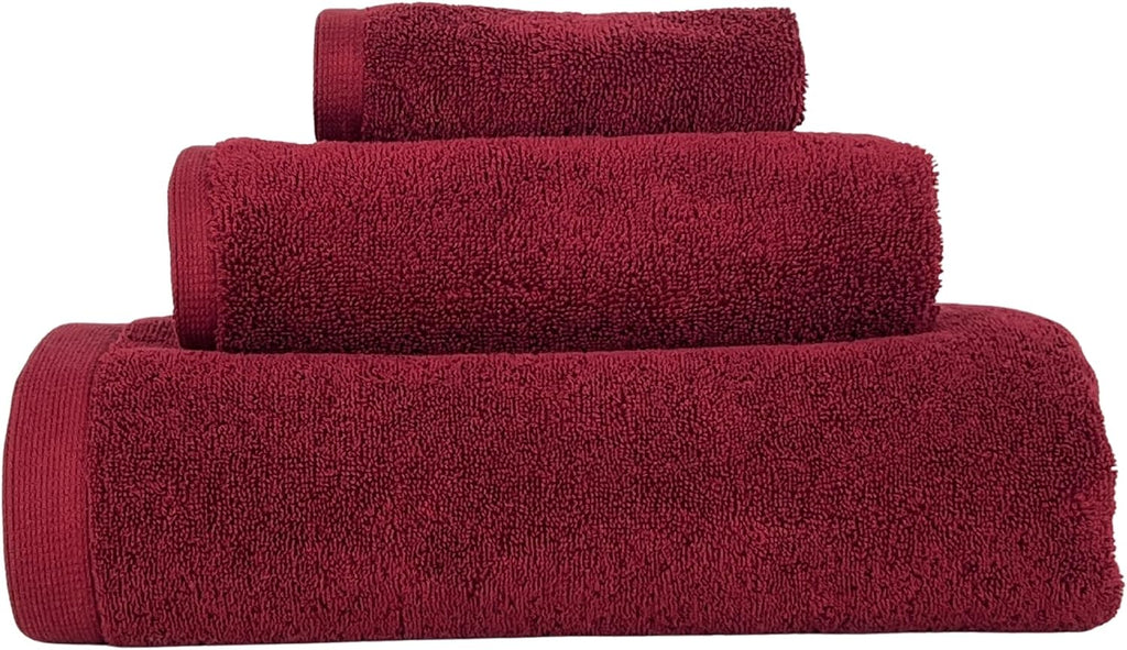 Juego de toallas turcas Lincoln & Palm de 3 piezas, gruesas, suaves y afelpadas, de 700 GSM, calidad para spa y hotel, con infusión de plata SILVERbac | Baño 58x30, Manos 30x16, Toallita facial 13x13 (Juego de toallas de 3 piezas, rojo intenso)